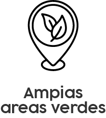 Amplias áreas verdes